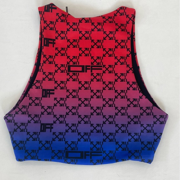 Off-White Athleisure Arrows Print Logo Cropped Bra Top Ombré Gradient Small - Picture 5 of 8